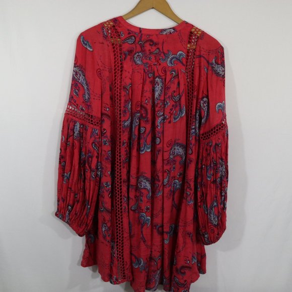 Free People Boho Flowy Paisley Tunic Size XS - Picture 3 of 3